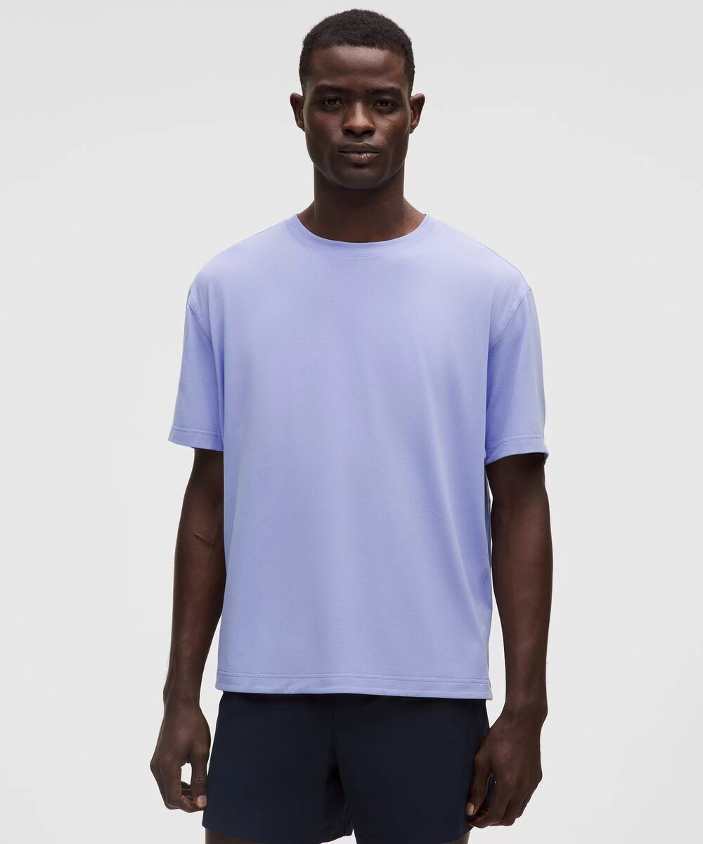 NEW Lululemon EasySet Training T Shirt Men's Purple Crew Short Sleeve Size S